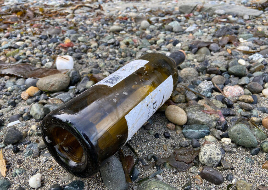 Ruth Smethers found Blake Lewis’s message in a bottle in Port Townsend. It traveled to the port city from Bush Point on Whidbey Island. (Ruth Smethers)
