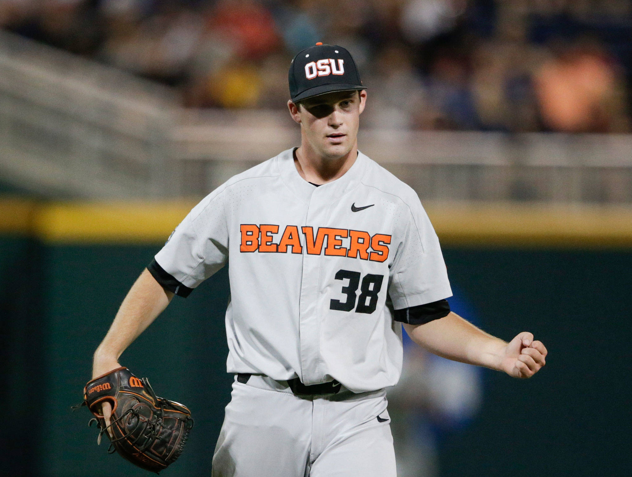 Oregon State pitcher Jake Mulholland, a Snohomish High School graduate. (Associated Press)