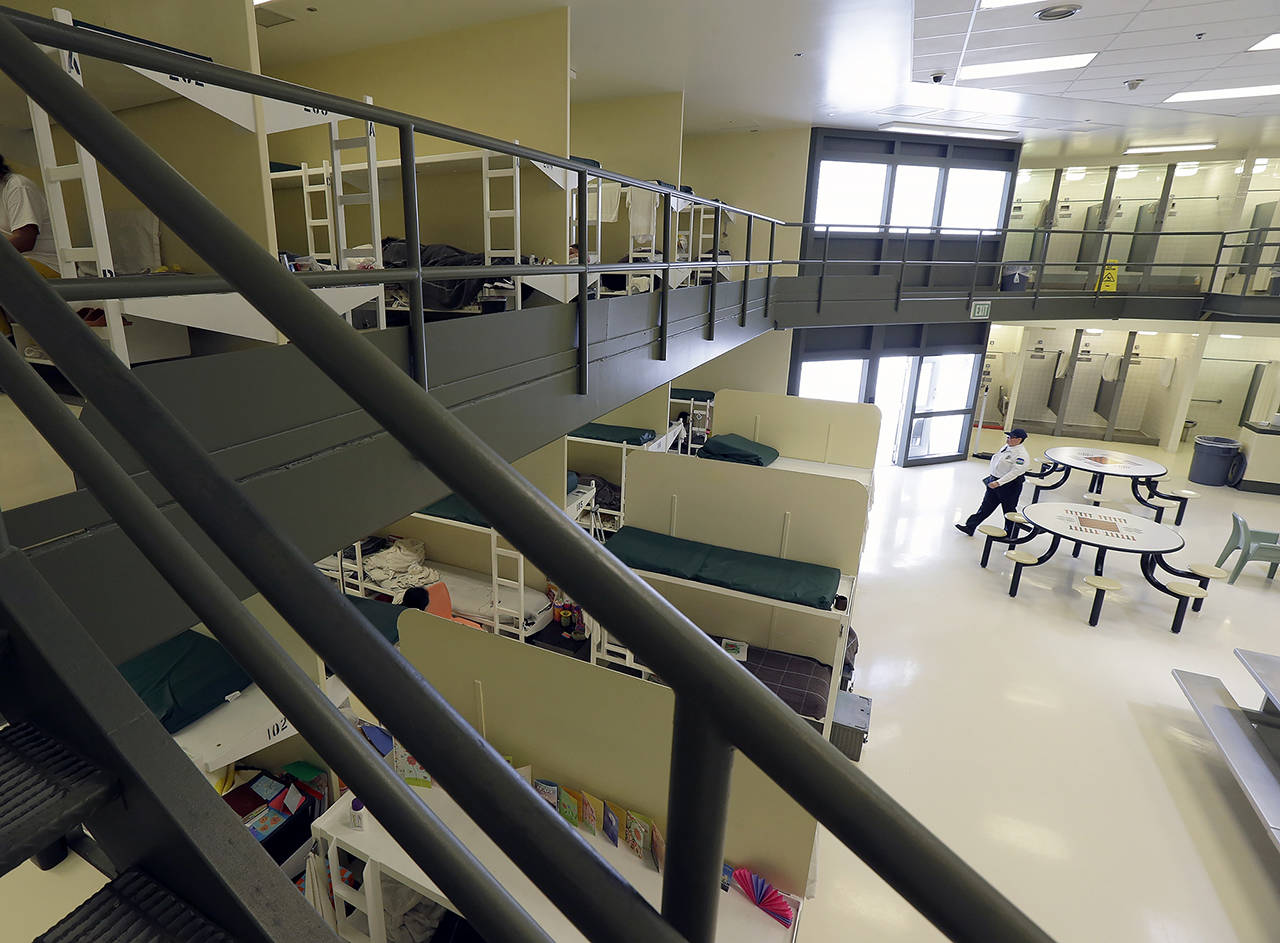 In this 2017 photo, a women’s area at the Northwest Detention Center in Tacoma is shown. (AP Photo/Ted S. Warren, file)