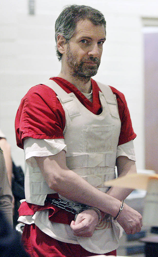 In this April 5, 2011 photo, Joseph Edward Duncan III stands in court in Indio, California. (Terry Pierson/The Orange County Register via AP, file)
