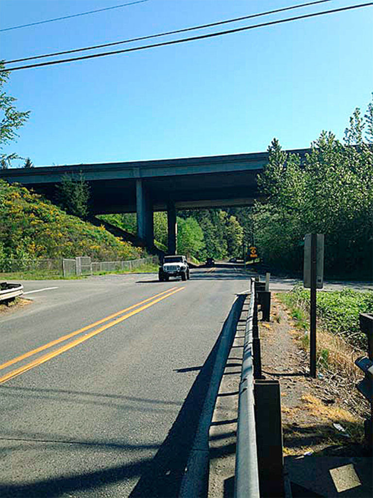 Highway 524 where it passes under I-405. (WSDOT)
