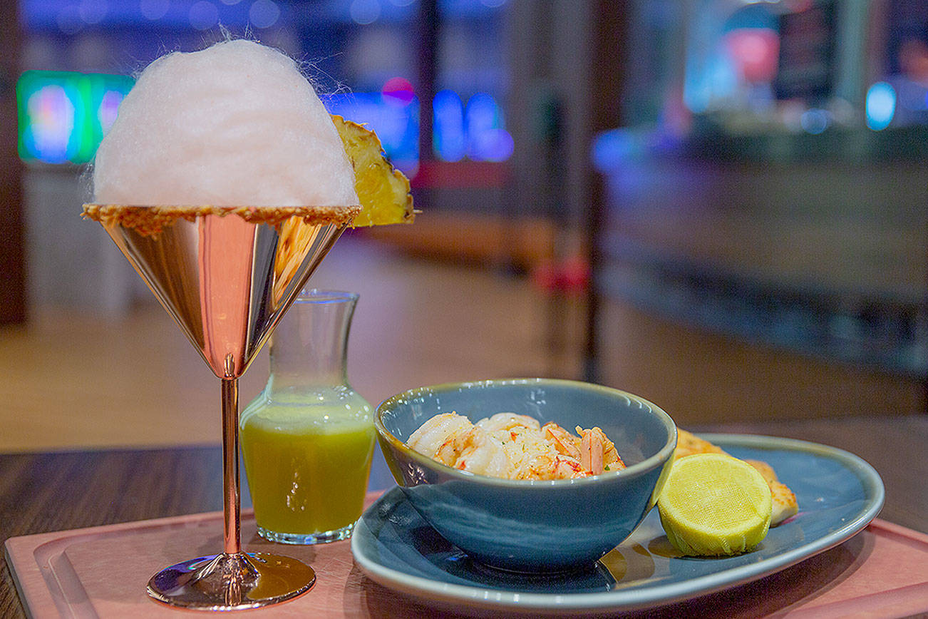 Shrimp scampi -- paired with an islandtini -- is a best seller at The Kitchen at the new Quil Ceda Creek Casino. (Quil Ceda Creek Casino)