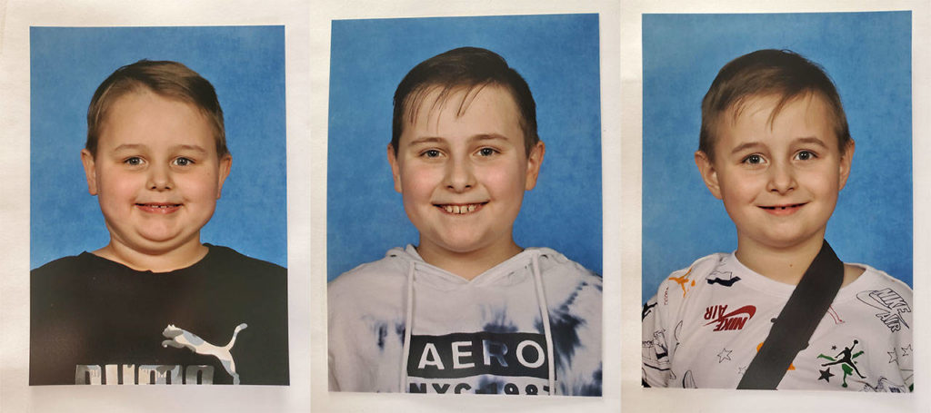 Rhys, Conner and Keegan Burke.
