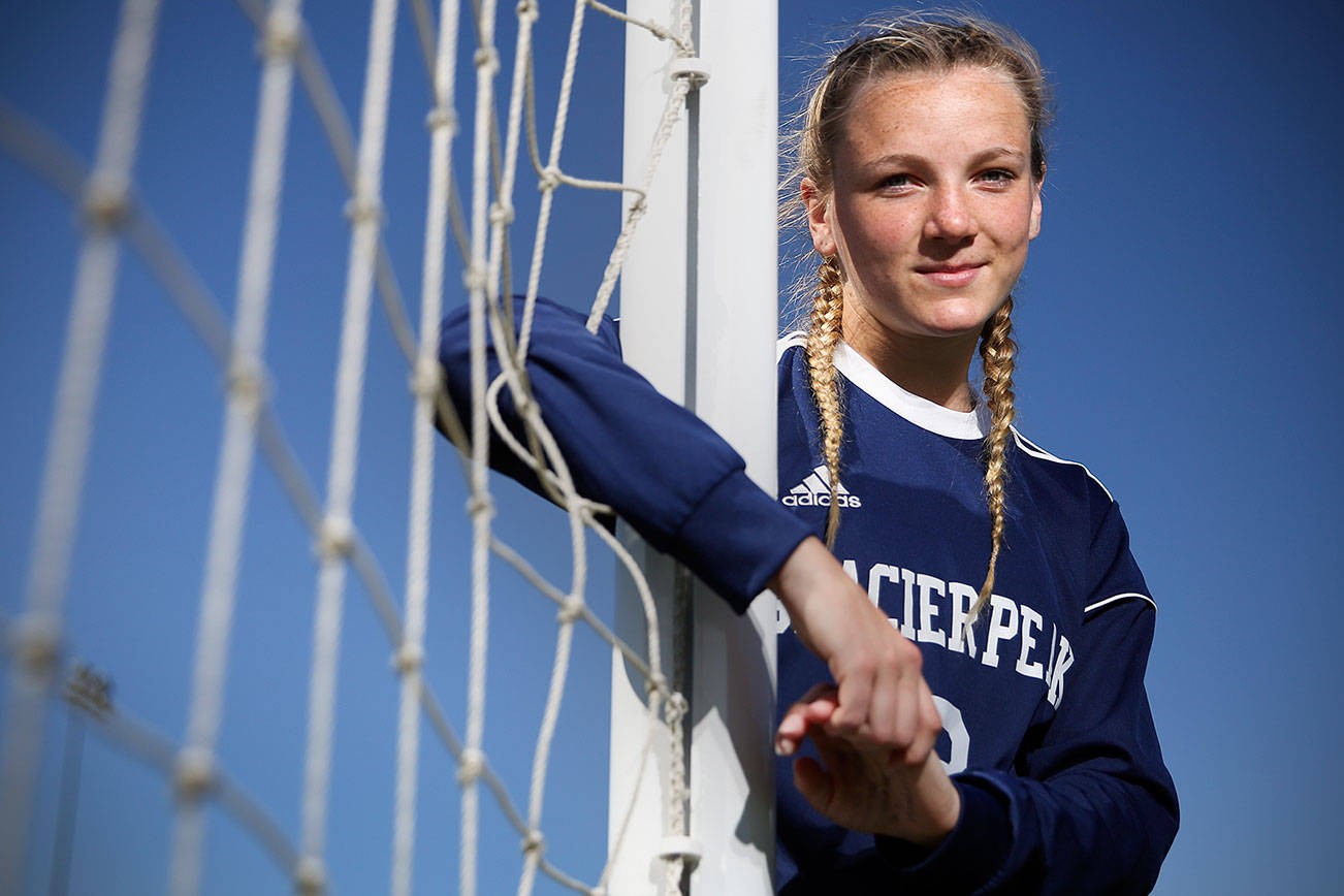 Glacier Peak junior Chloe Seelhoff scored 12 goals and had seven assists for the Grizzlies during their shortened nine-game schedule. (Kevin Clark / The Herald)