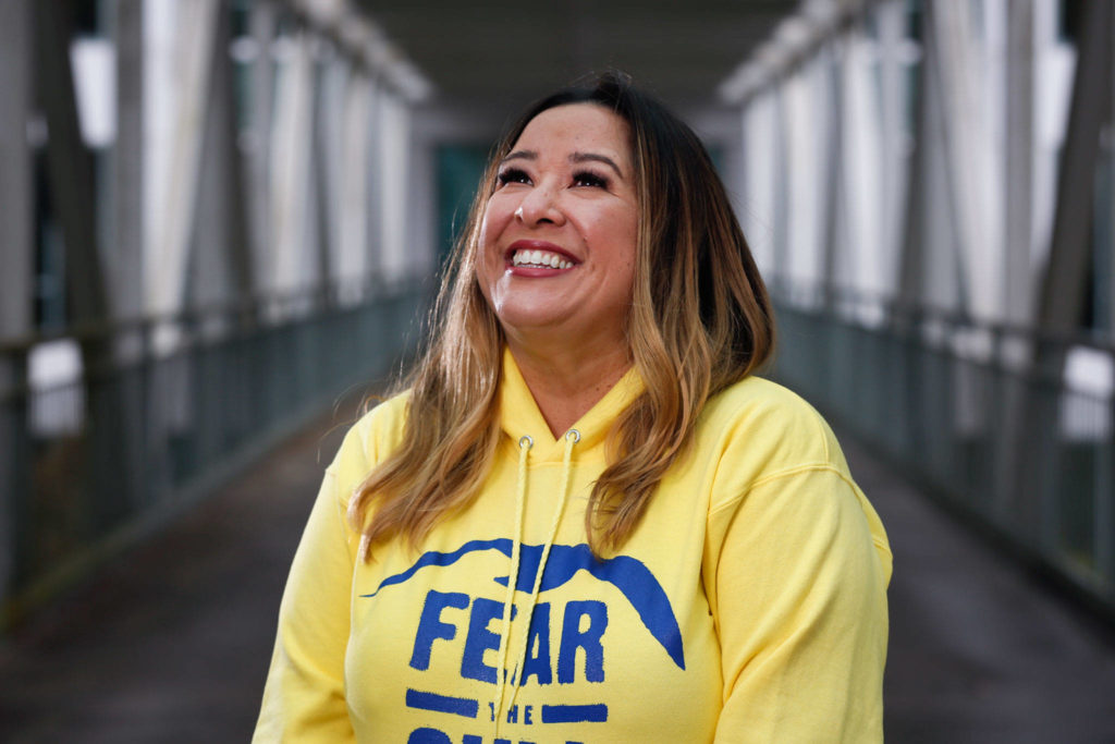 Lisa Delcampo, born and raised in Everett, is on the Netflix reality/game show hit “The Circle,” where she catfishes as NSYNC pop star Lance Bass. Delcampo, 42, is the pop star’s longtime personal assistant in real life. (Kevin Clark / The Herald) 
