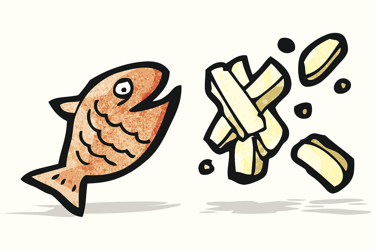 fish and chips cartoon