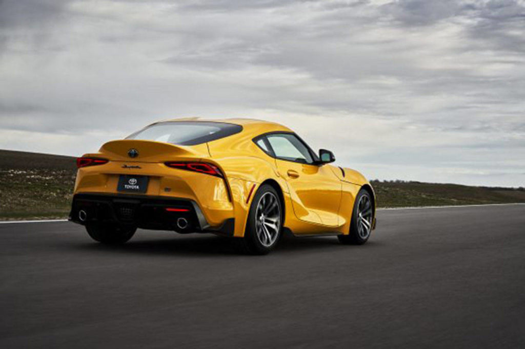 The 2021 Toyota GR Supra’s hatchback opens to a 10.2 cubic-feet cargo area. (Manufacturer photo)
