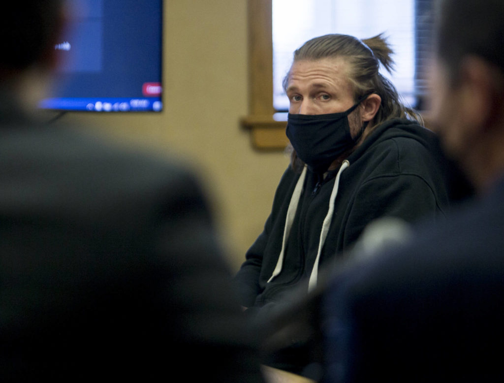 Elmer Nash at his plea hearing for first degree murder at the Snohomish County Courthouse on March 25 in Everett. (Olivia Vanni / The Herald)

