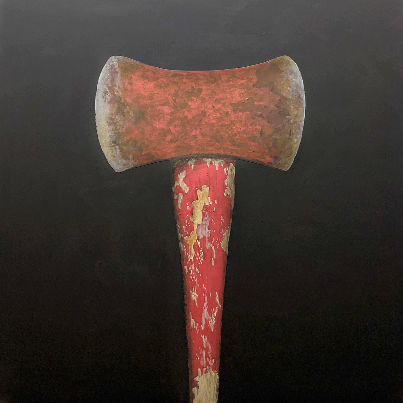 See “Rusty Red Axe” by Scott Filipiak in the “Northwest Enterprise” exhibition in Lynnwood.