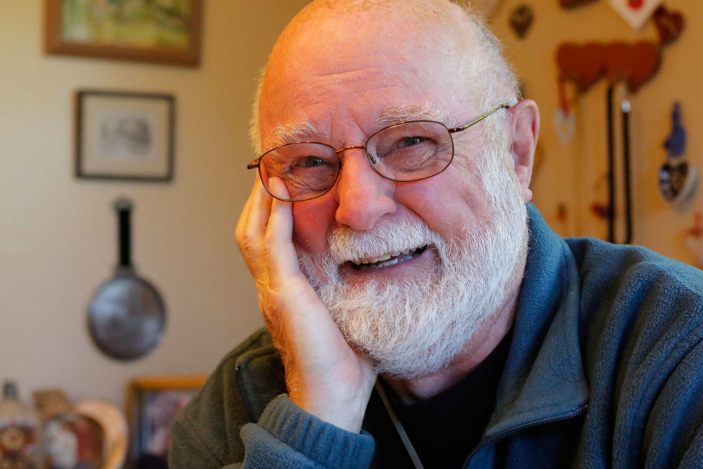 Jerry Hilson of Everett tracked down a second-grade pal, David Peterson, with whom he hadn’t been in touch for 75 years. (Kevin Clark / The Herald)
