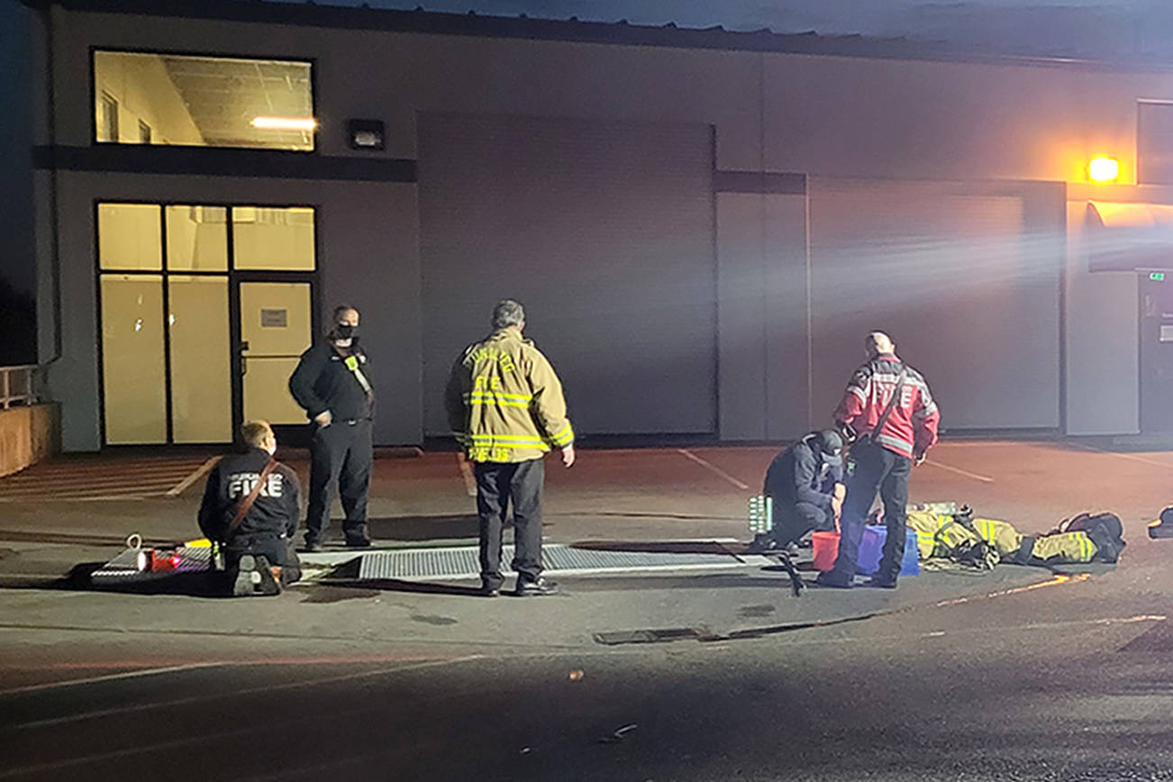 Police officers and fire crews respond to a rescue mission in Mukilteo. (Mukilteo Fire Department)