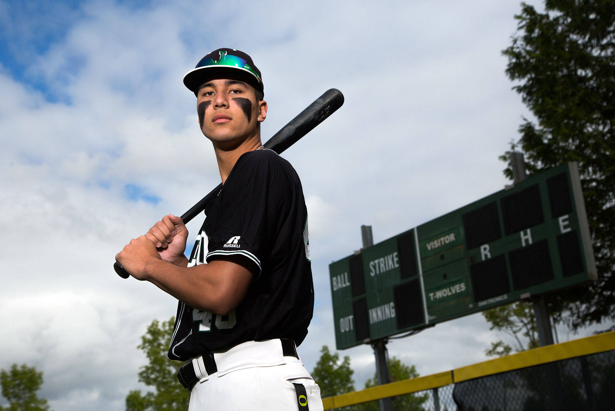 Jackson junior Dominic Hellman, a University of Oregon commit, is The Herald’s 2021 Baseball Player of the Year. (Andy Bronson / The Herald)