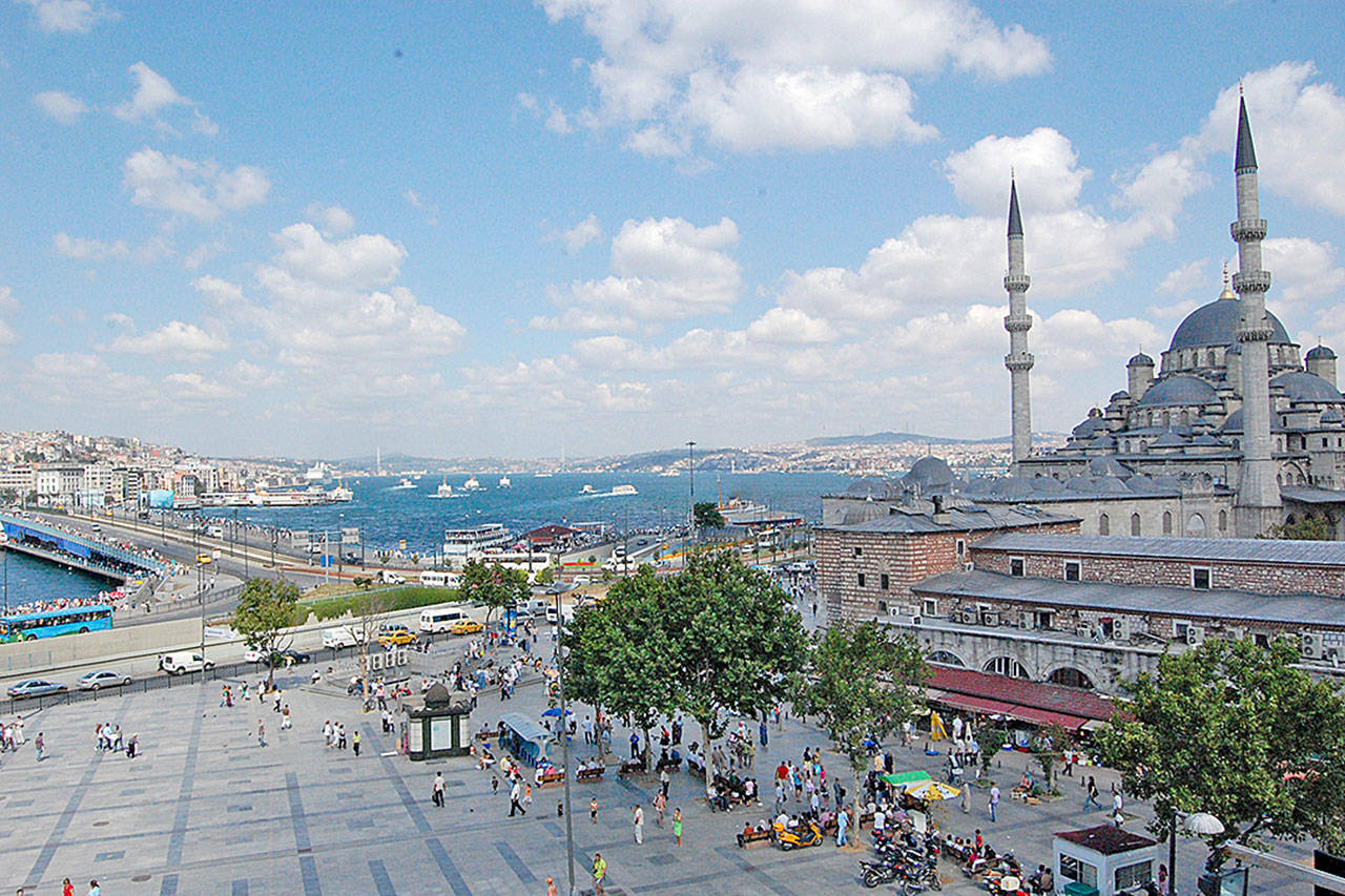 Istanbul, with the Galata Bridge spanning the Golden Horn. (Rick Steves’ Europe)