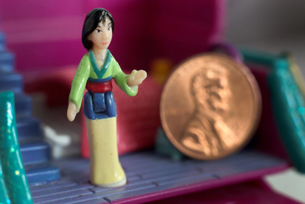 A Mulan Polly Pocket is the first set purchased by Krystyna Roman. (Kevin Clark / The Herald)
