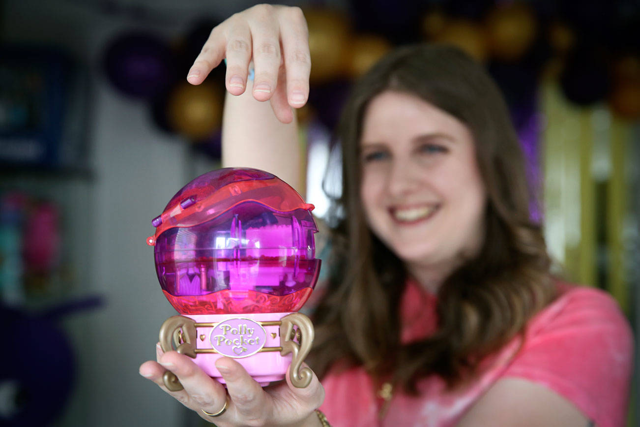 Polly Pocket collector, Krystyna Roman, has more than 100 sets since starting the hobby in 2018 at her Lake Stevens home.  (Kevin Clark / The Herald)