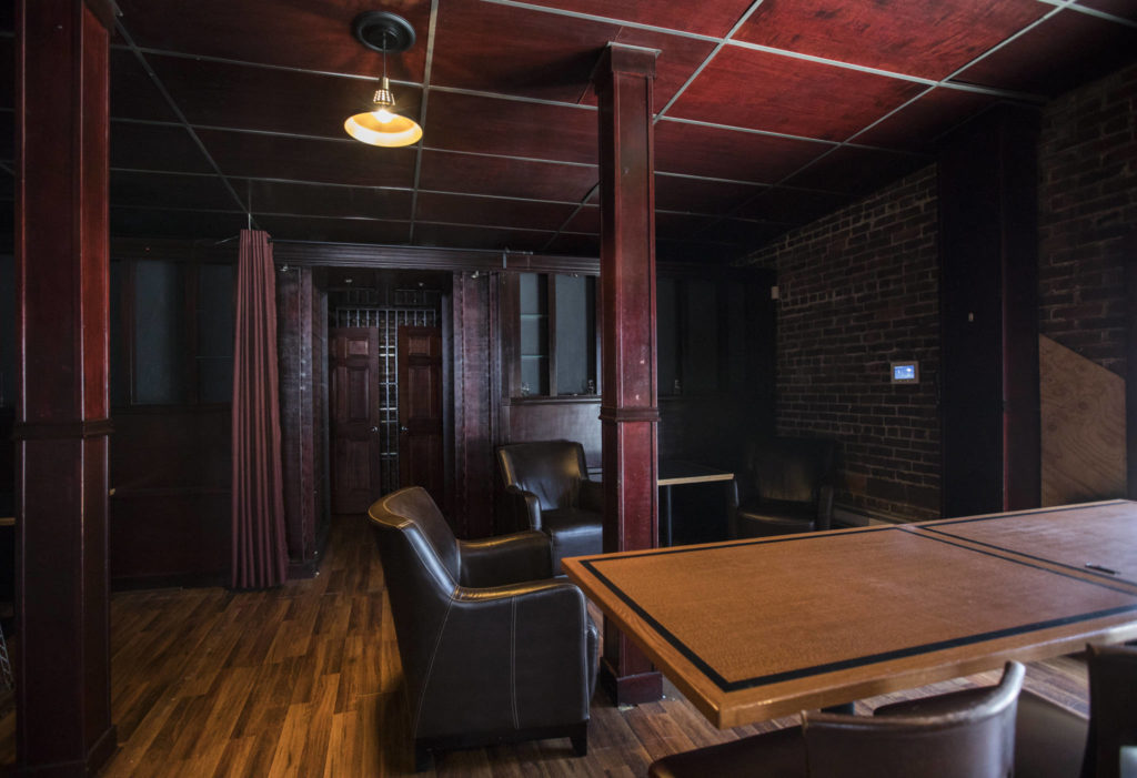 The back room of the new Flying Pig in Everett. (Olivia Vanni / The Herald)
