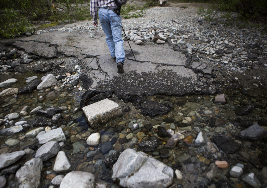 Pieces of Index-Galena Road meet the North Fork Skykomish River in Index. (Olivia Vanni / The Herald)
