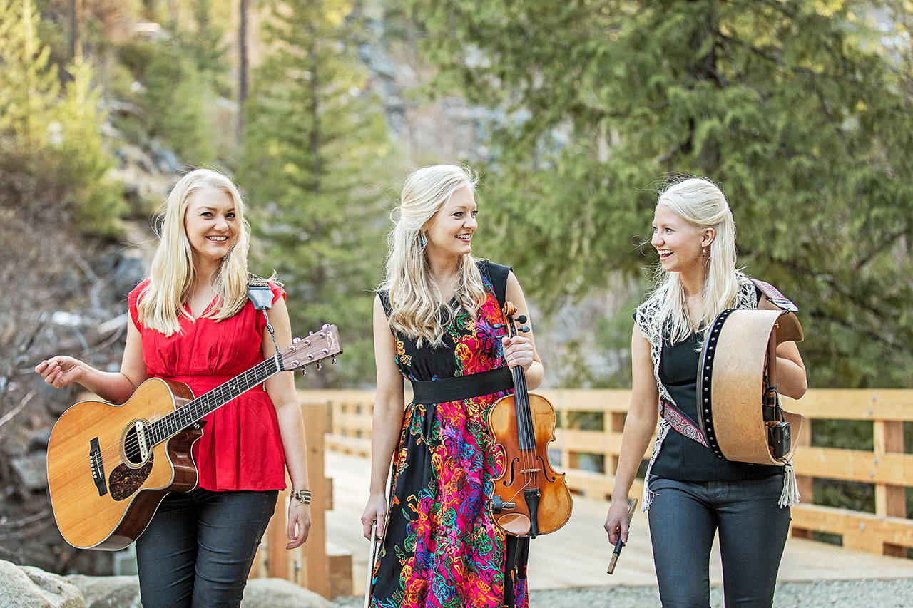 In addition to working on their new album “Dragonfly,” the Gothard Sisters have been sharing mini concerts titled “The Hummingbird Sessions” via Patreon. From left: Greta, Willow and Solana Gothard. (Ruth Vanden Bos)