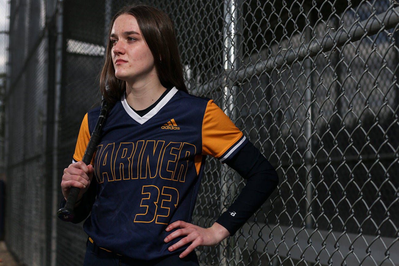 Mariners’ Alexis Slater, junior, posted a 0.71 ERA in 89 1/3 innings pitched, with a whopping 190 strikeouts. (Kevin Clark / The Herald)