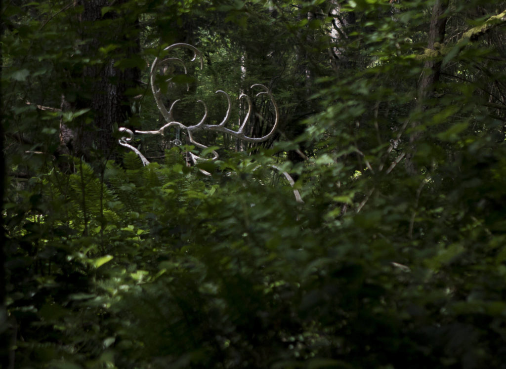 A white stag art piece was created during Camp Killoqua’s grief camp, Camp Willie. (Olivia Vanni / The Herald)
