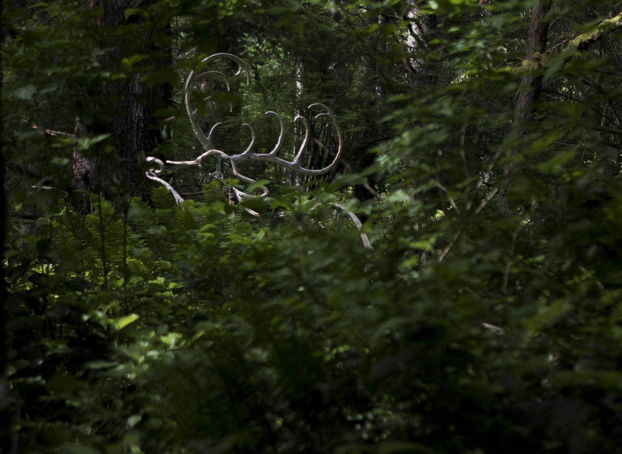 A white stag art piece was created during Camp Killoqua’s grief camp, Camp Willie. (Olivia Vanni / The Herald)