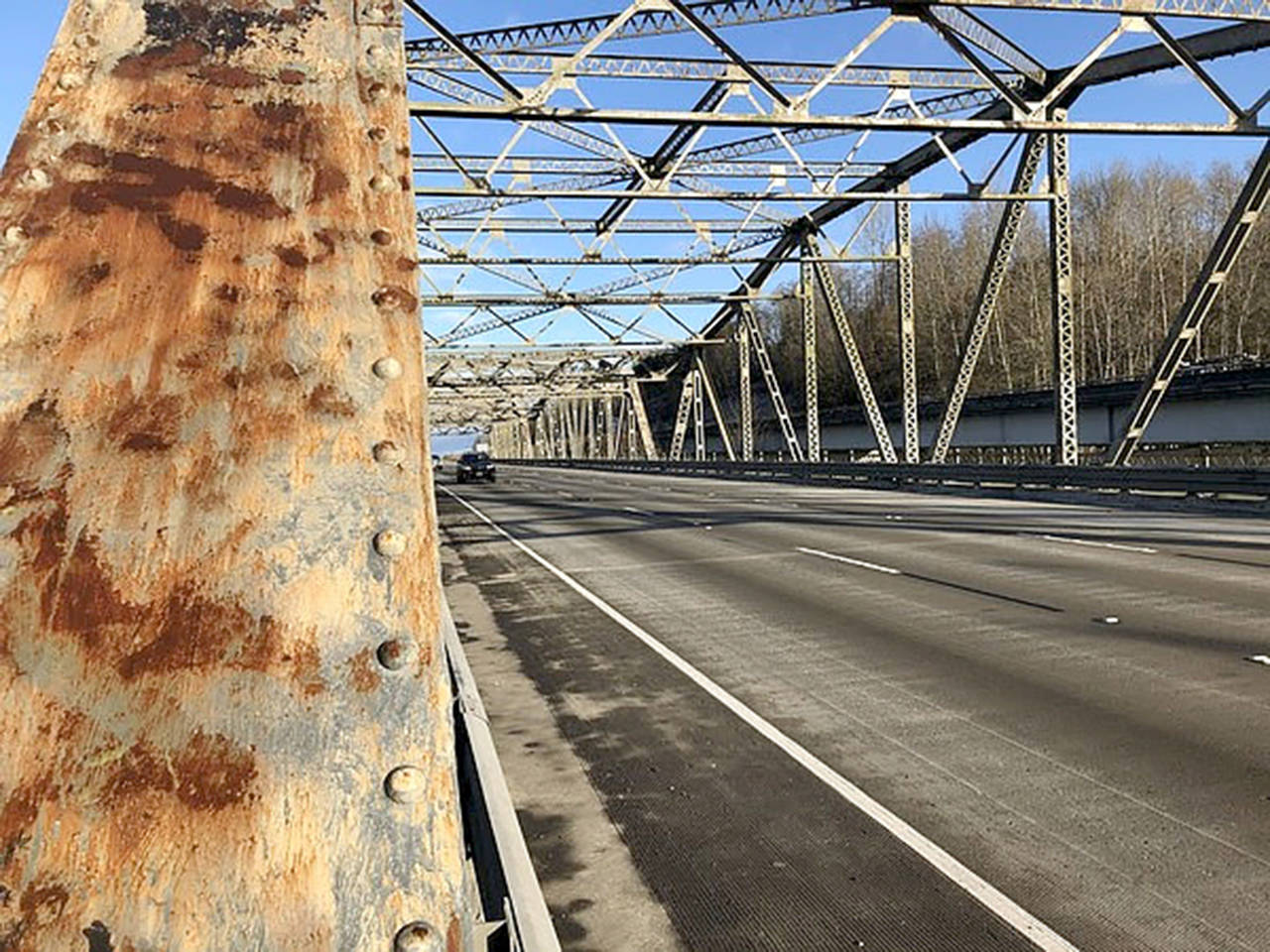 Drivers crossing the Stillaguamish River on I-5 should expect slowdowns and backups for the next five months during preservation work. (Washington State Department of Transportation)