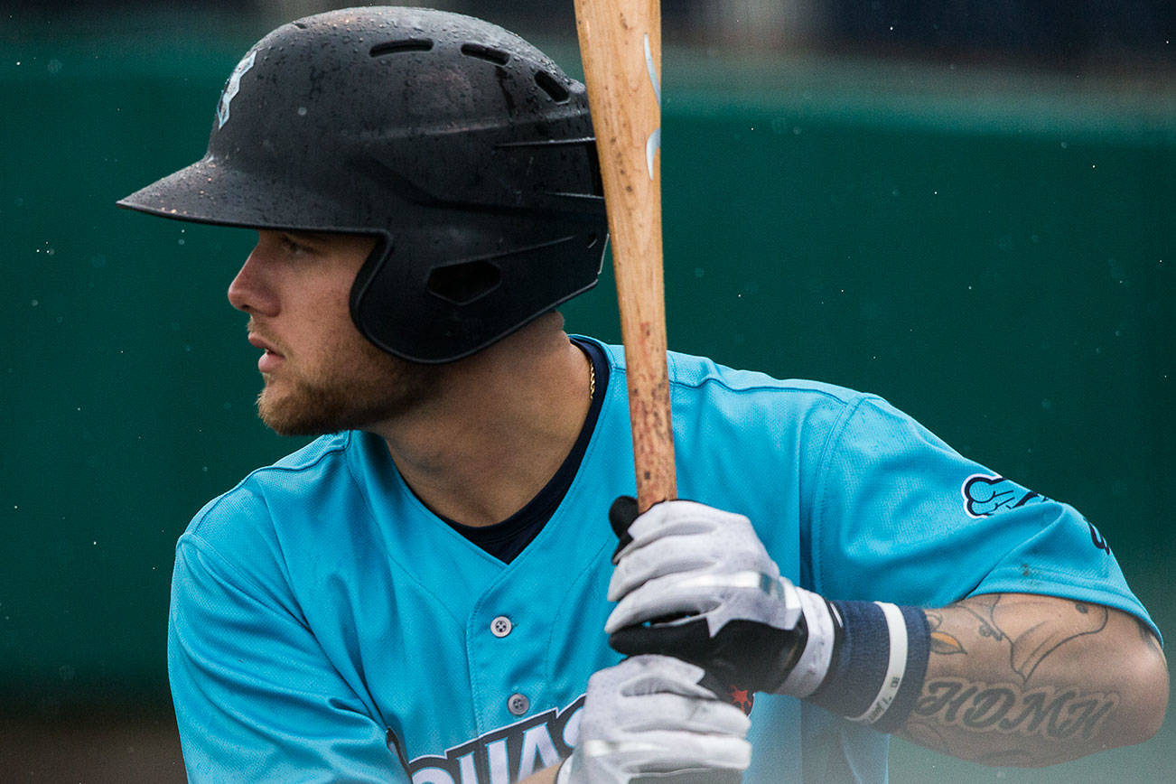 AquaSox second baseman Kaden Polcovich was named the High-A West player of the week after blasting five home runs in this past week’s five-game series against Hillsboro. (Olivia Vanni / The Herald)