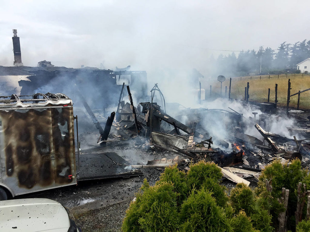 A Clinton house was completely destroyed by fire Sunday. (Gregory Doering)
