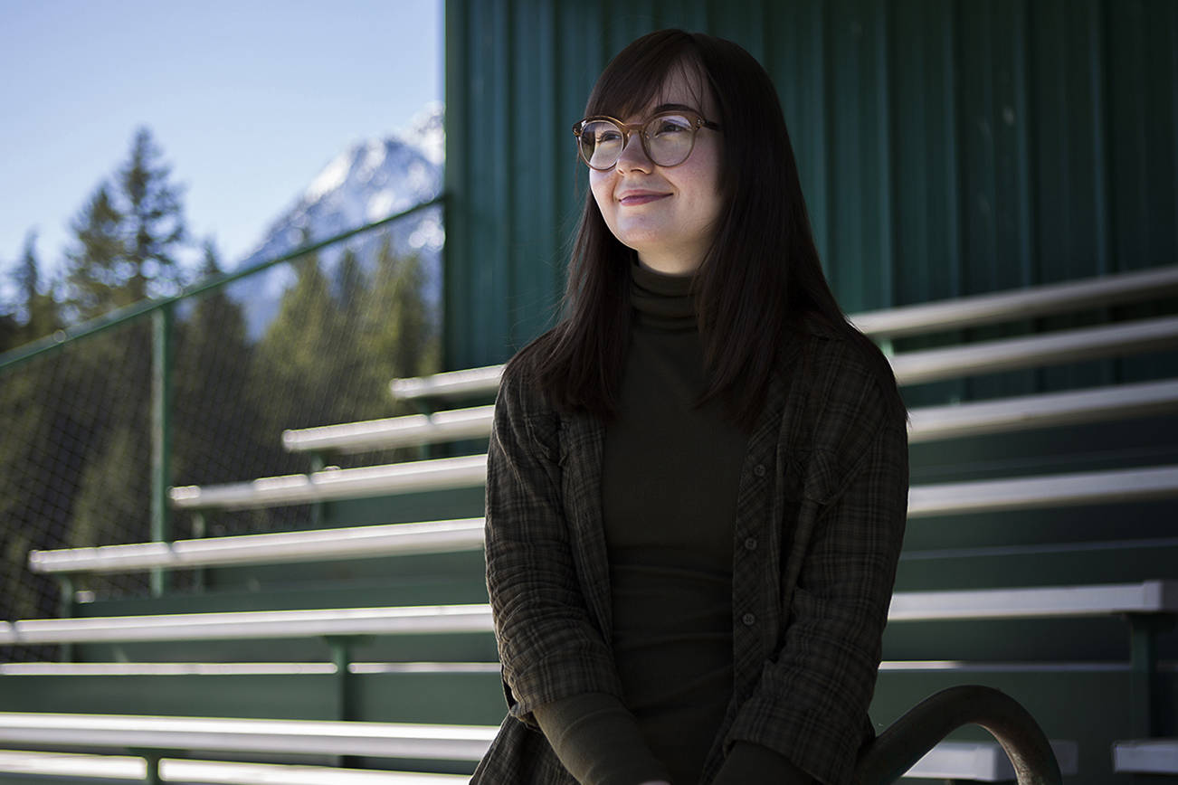 Amanda Brown, a senior at Darrington High School, will be attending WSU in the fall as the first person in her family to attend college. (Olivia Vanni / The Herald)