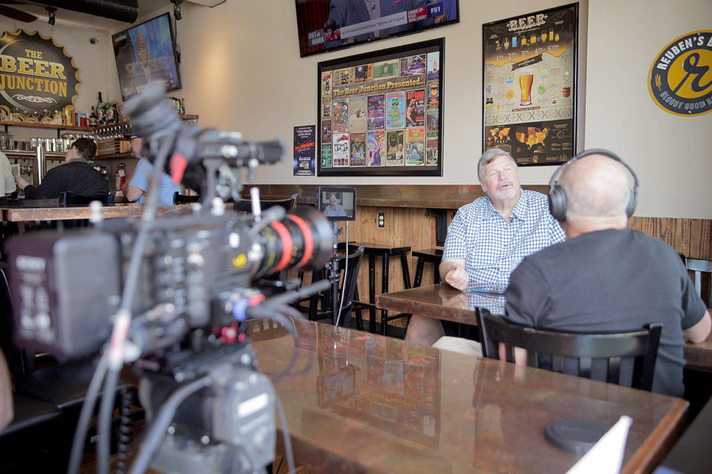 Daniel A. Cardenas interviews Kendall Jones from the Washington Beer Blog for his 2021 “Hopped Up” documentary. (Bakerbuilt Works)
