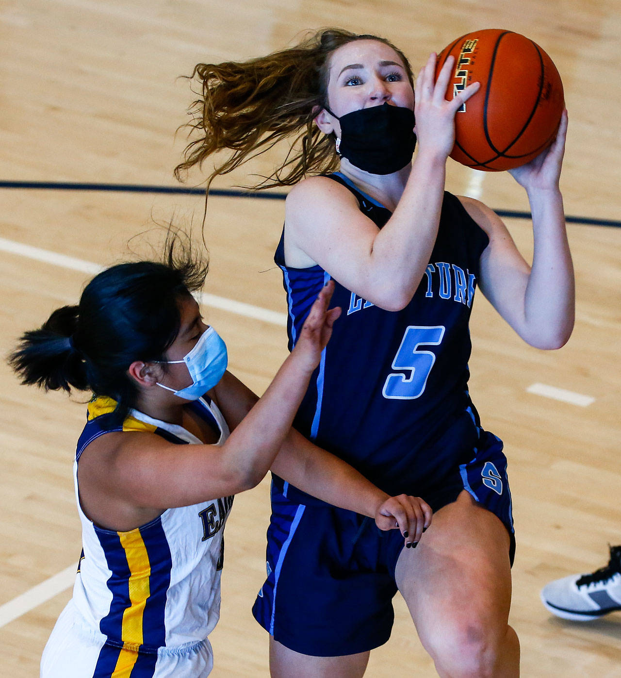 Led by star Grace Trichler (right), the Sultan girls basketball team compiled its first winning season in more than a decade and earned a share of the Emerald Sound Conference’s Coho Division title. (Kevin Clark / The Herald)