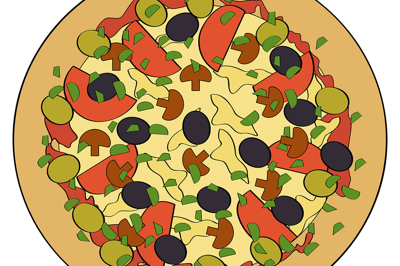 pizza with cheese. vector illustration on white background