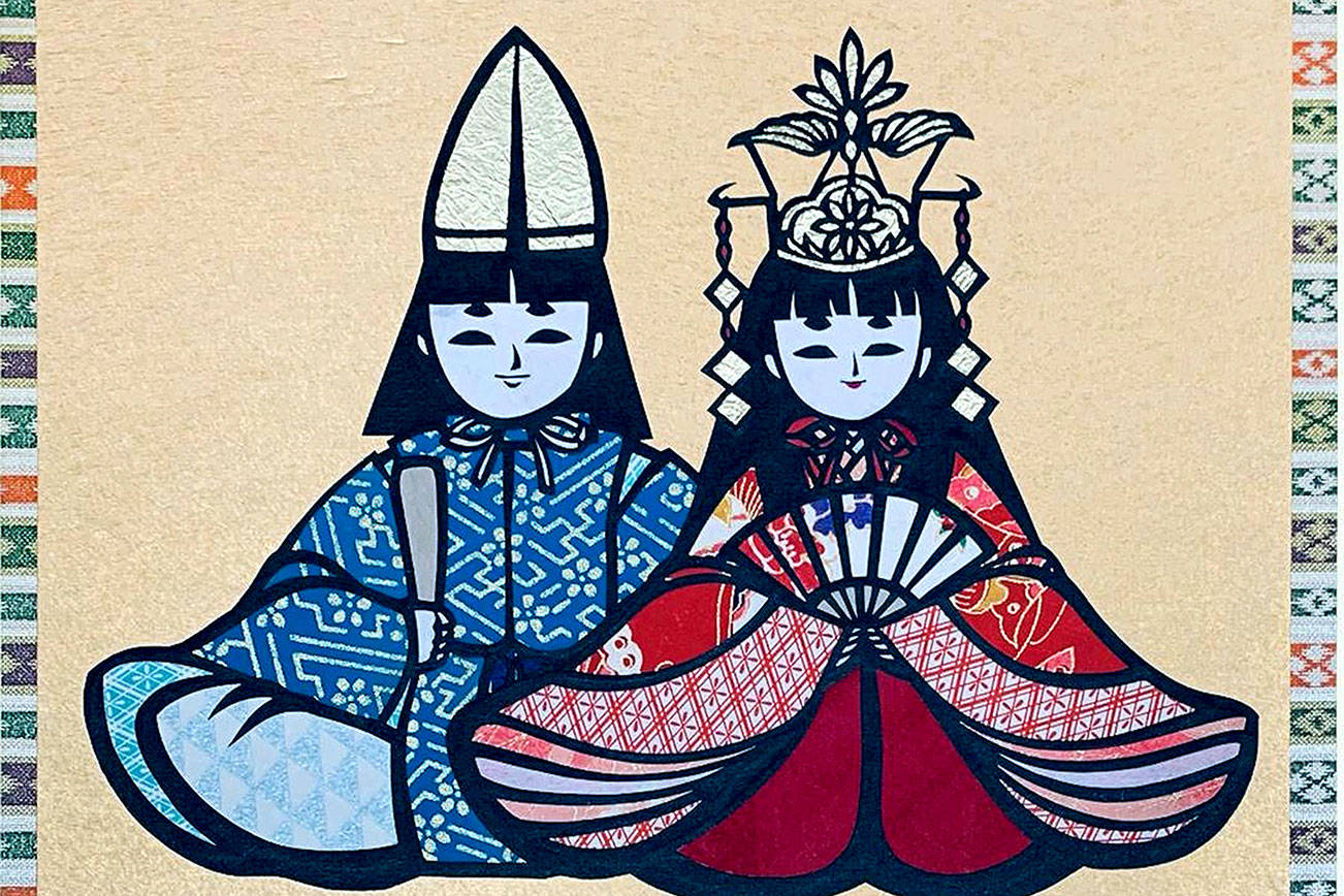 See Satchi Tanimoto's Japanese paper cuttings, including "Girls Day Dolls" through June at Gallery North in Edmonds.