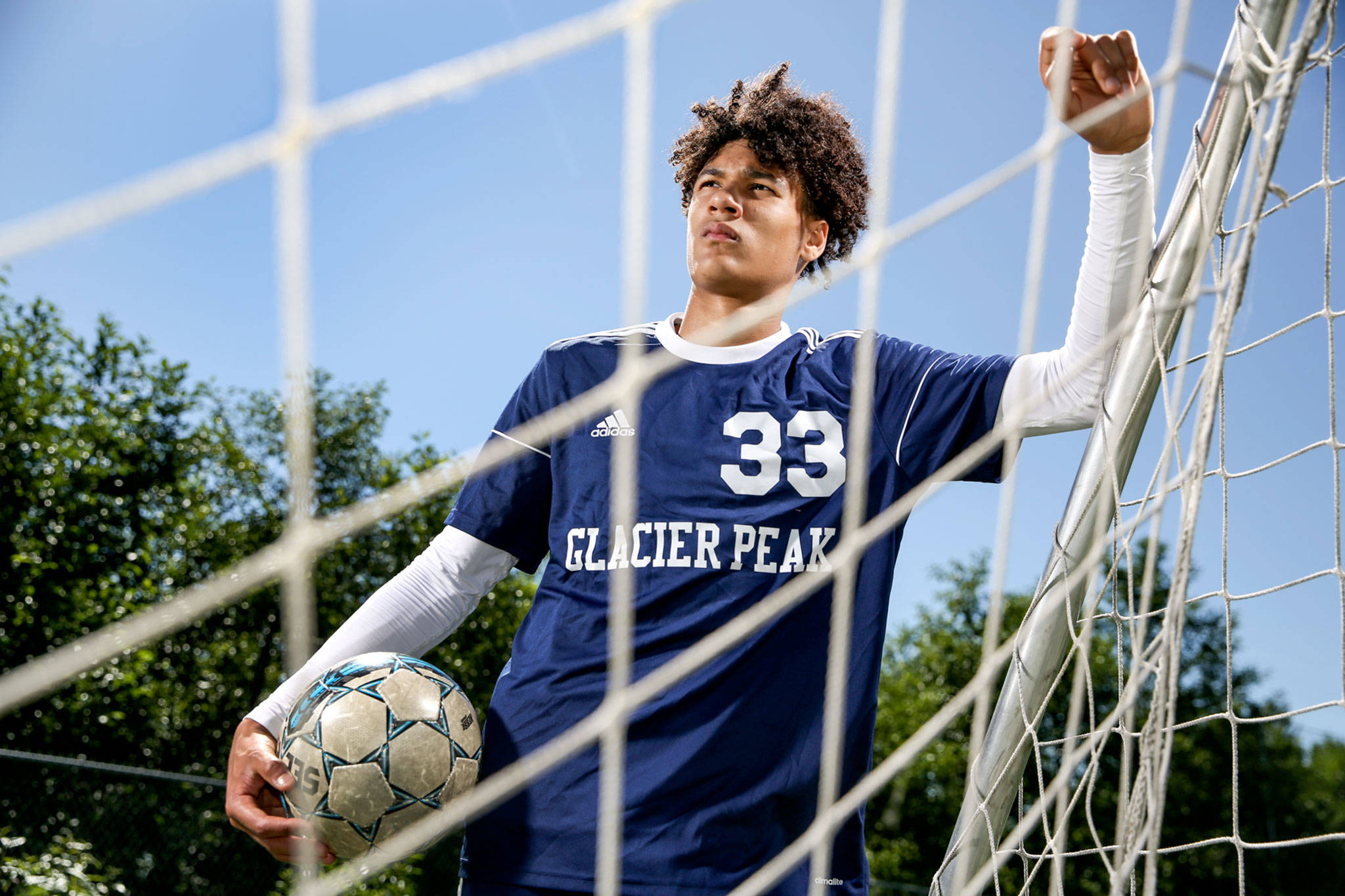 Glacier Peak sophomore Azavier Coppin scored 17 goals in the abbreviated season and is The Herald’s 2021 Boys Soccer Player of the Year. (Kevin Clark / The Herald)