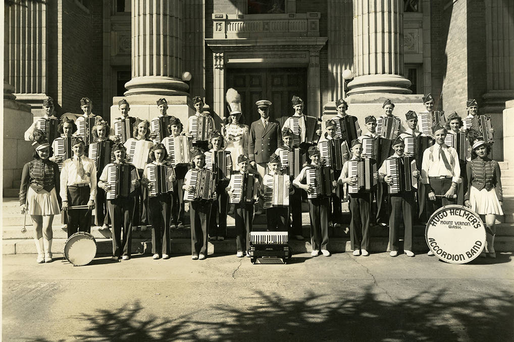 Hugo Helmer's Accordian Band. Skagit Historical Museum photo.