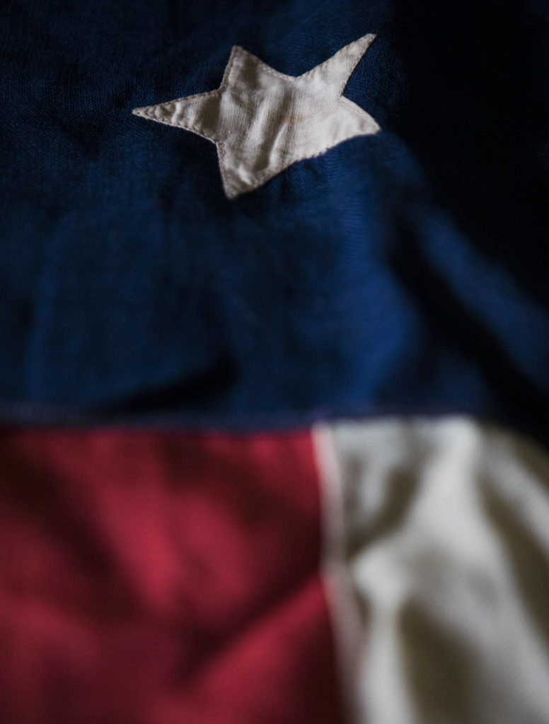 A 3-inch star stitched onto the 44-star American flag. (Olivia Vanni / The Herald)

