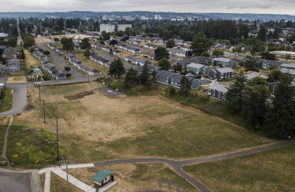 Bert Erickson Field at Wiggums Hollow Park in Everett. (Olivia Vanni / The Herald)
