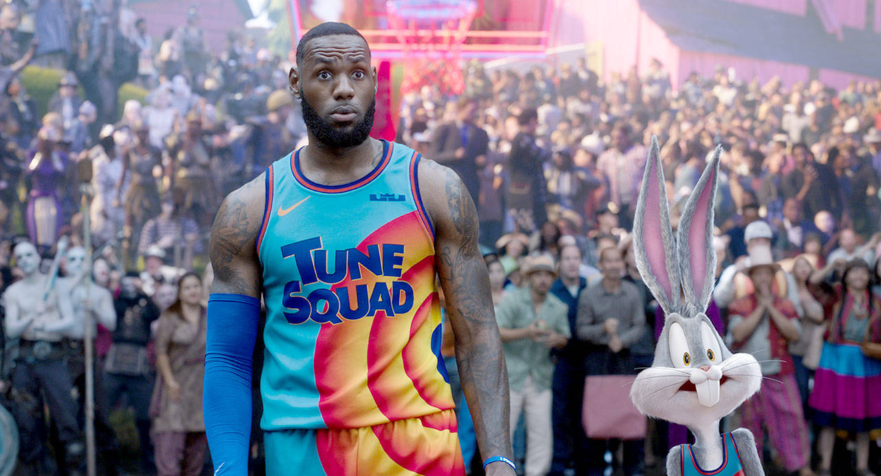 LeBron James co-stars with Bugs Bunny in “Space Jam: A New Legacy.” (Warner Bros. Pictures)