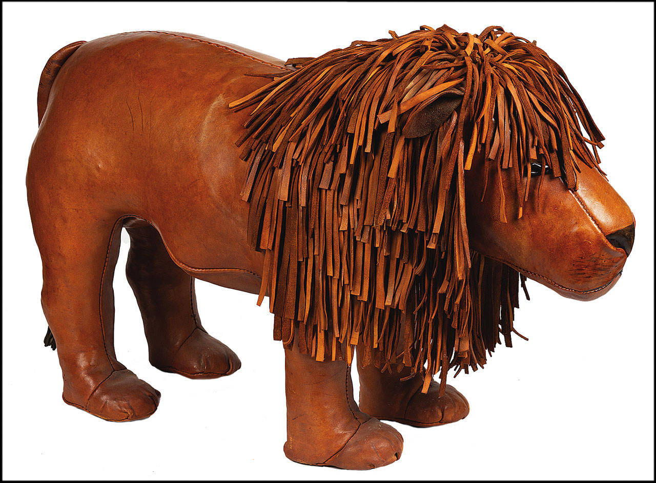 Leather sales animal footstool