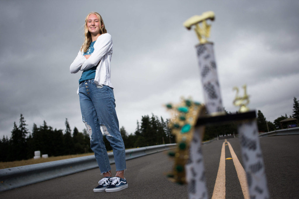 Avery Rochon, 16, of Camano Island will be racing Saturday at the All-American Soap Box Derby World Championship Race in Akron, Ohio. (Andy Bronson / The Herald)

