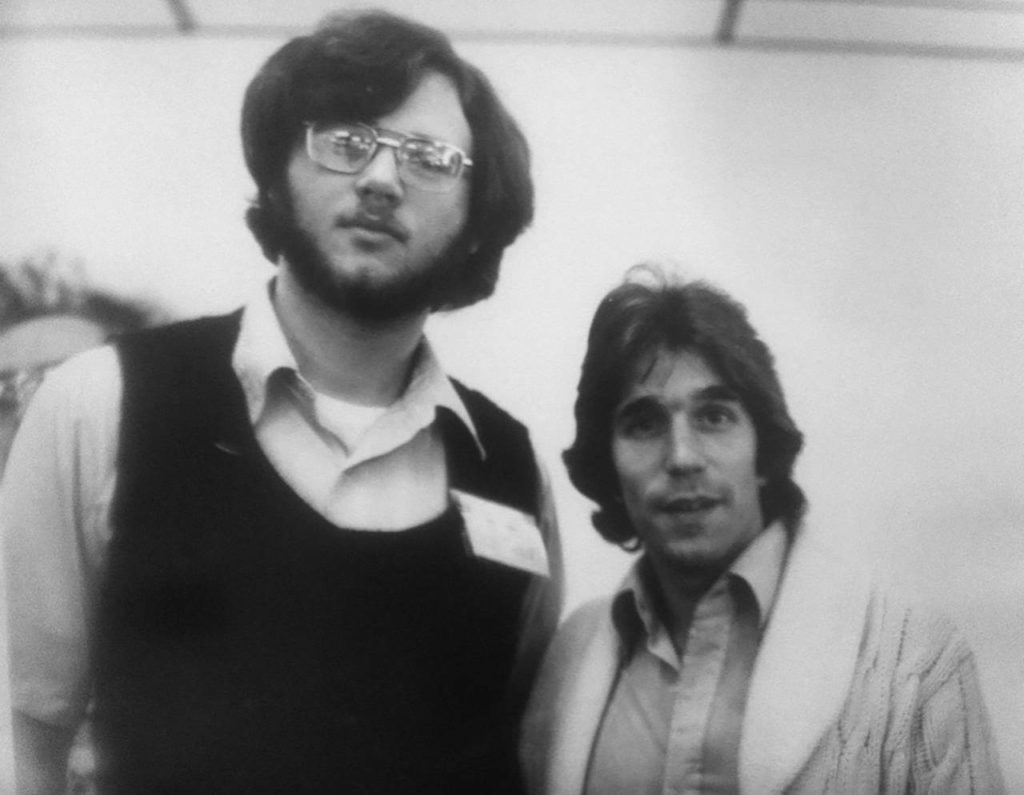 Jack Arends in his early days as a journalist with with Henry “The Fonz” Winker. (Submitted photo)
