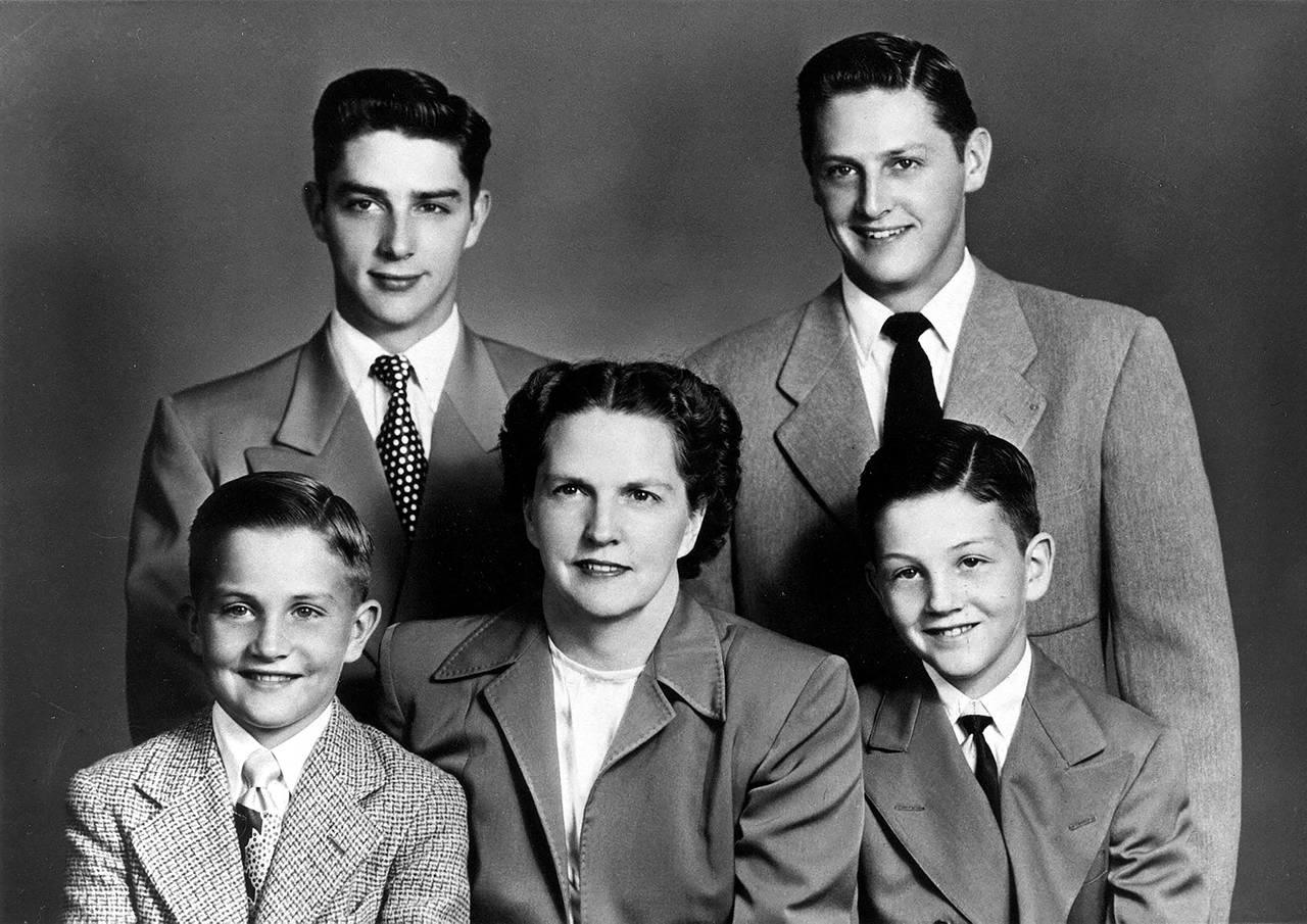 Back row: Ken Anderson and Bob Anderson. Front L to R: Rick, Helen and Roger Anderson. All are gone but Rick, who lives in Portland, Oregon. (Courtesy of the Anderson family)