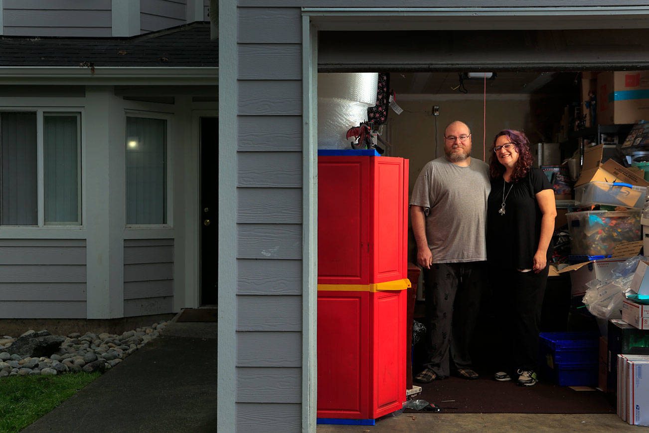 Josh and Christine Alcaraz learned last week that their rent will increase by $475/month for their 3-bedroom Lake Stevens townhome. (Kevin Clark / The Herald)