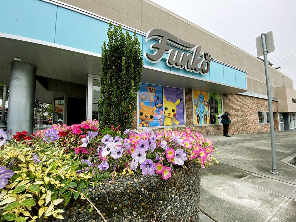A man stands outside Funko on Friday morning in Everett. (Sue Misao / The Herald) Aug. 6, 2021
The Funko headquarters in Everett on Friday. (Sue Misao / The Herald)
