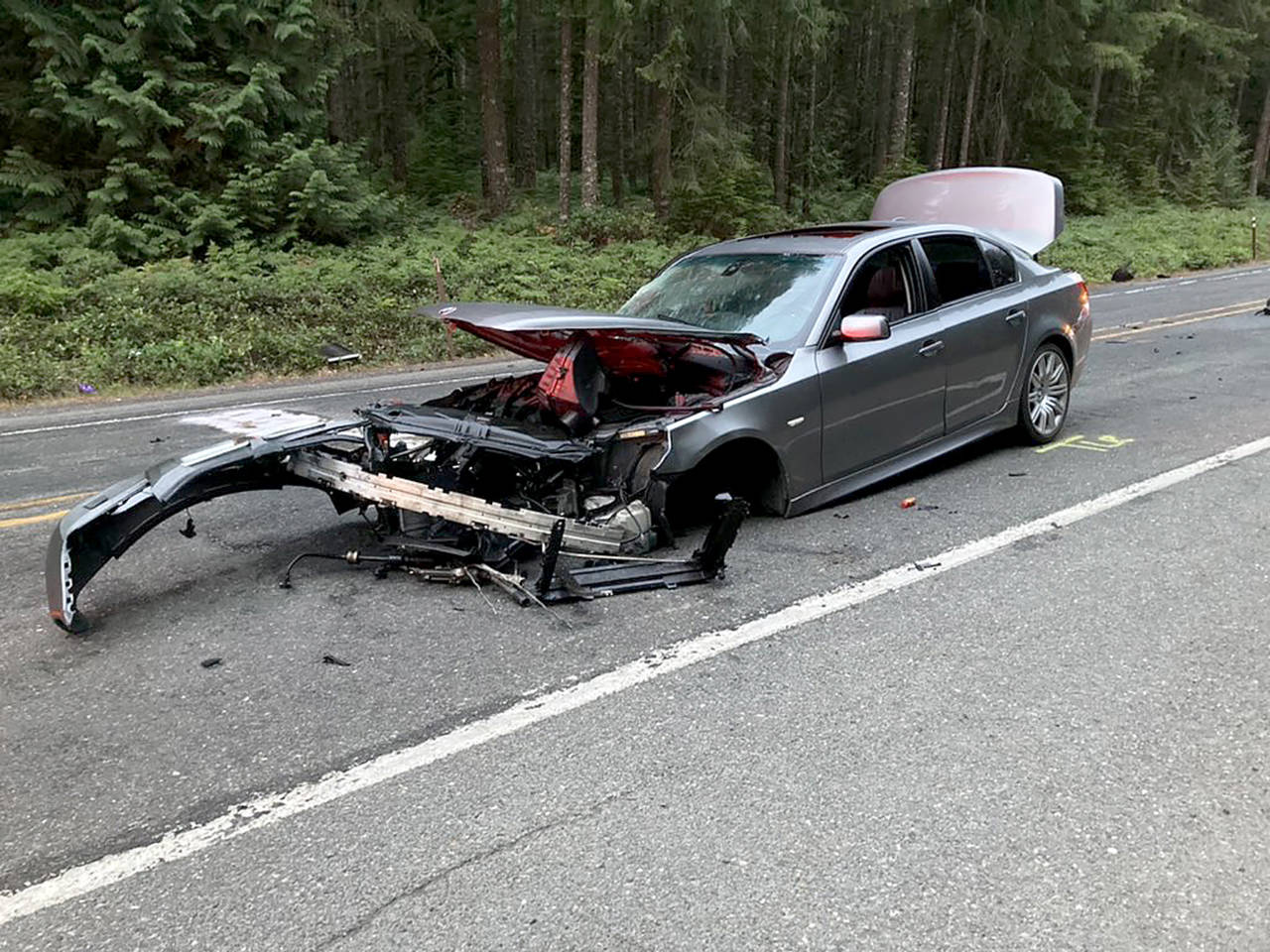 A Darrington woman was injured early Monday in a hit-and-run crash on Highway 530 just west of Darrington. (Washington State Patrol)