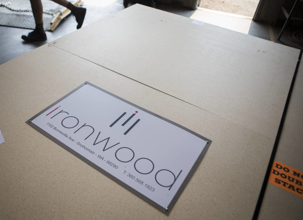 An Ironwood shipment bound for Hawaii awaits loading. (Olivia Vanni / The Herald)
