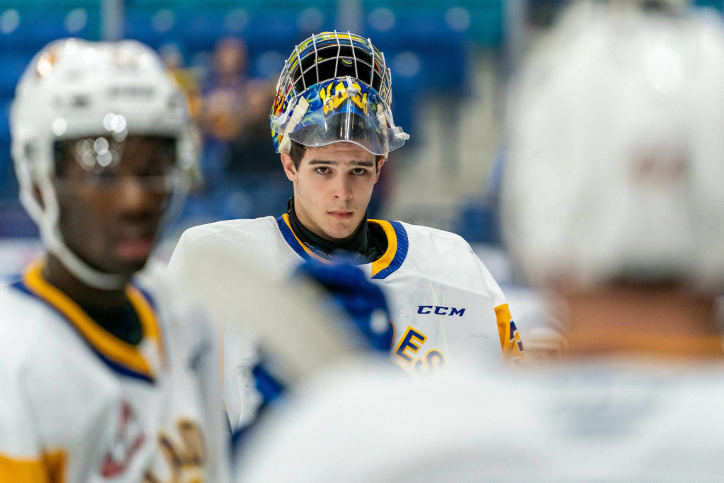 The Everett Silvertips acquired goaltender Koen MacInnes from the Saskatoon Blades on Aug. 12, 2021. (Photo provided by Silvertips)
