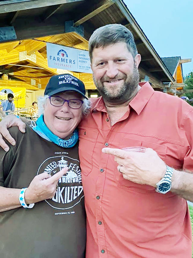 Carolyn “Dode” Carlson with Alex Crocco, who is ahead by seven votes for second place for a seat on the Mukilteo City Council in the general election. (Contributed photo)