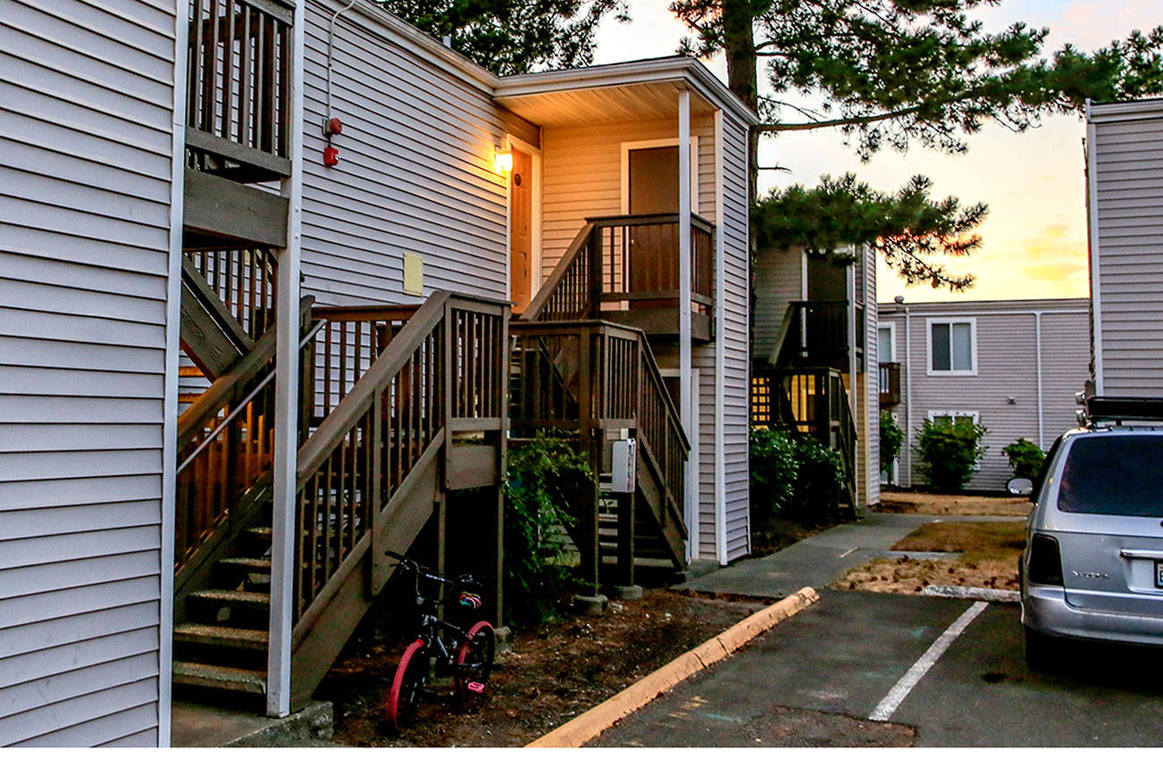 Whispering Pines Apartments complex which is slated to be demolished in October but must be vacated on August 31. (Kevin Clark / The Herald)