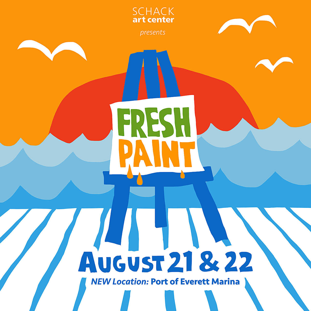 This year’s Fresh Paint poster was designed by Everett artist Alexander Vincini. (Schack Art Center)